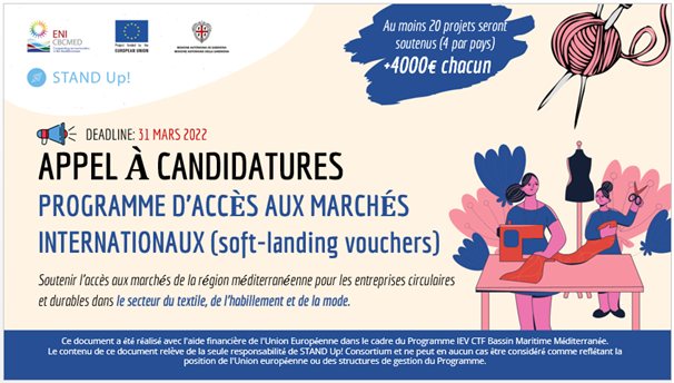 Projet Stand Up Appel à Candidature Pour La Sélection Dentrepreneurs Innovants Dans Le 